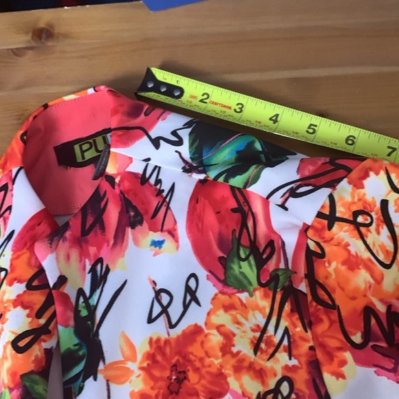 Pure Essence Spring Summer Jacket, Bright Floral, 3/4 Sleeve, Stretch - Picture 4 of 12